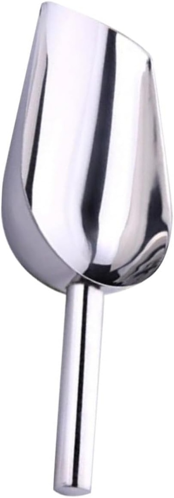 Happyyami Stainless Steel Ice Cube Scoop Ergonomic Handle Food Scoop for Kitchen Bar Restaurant Dessert Shop Multipurpose Ice Scooper for Easy Serving Cleaning