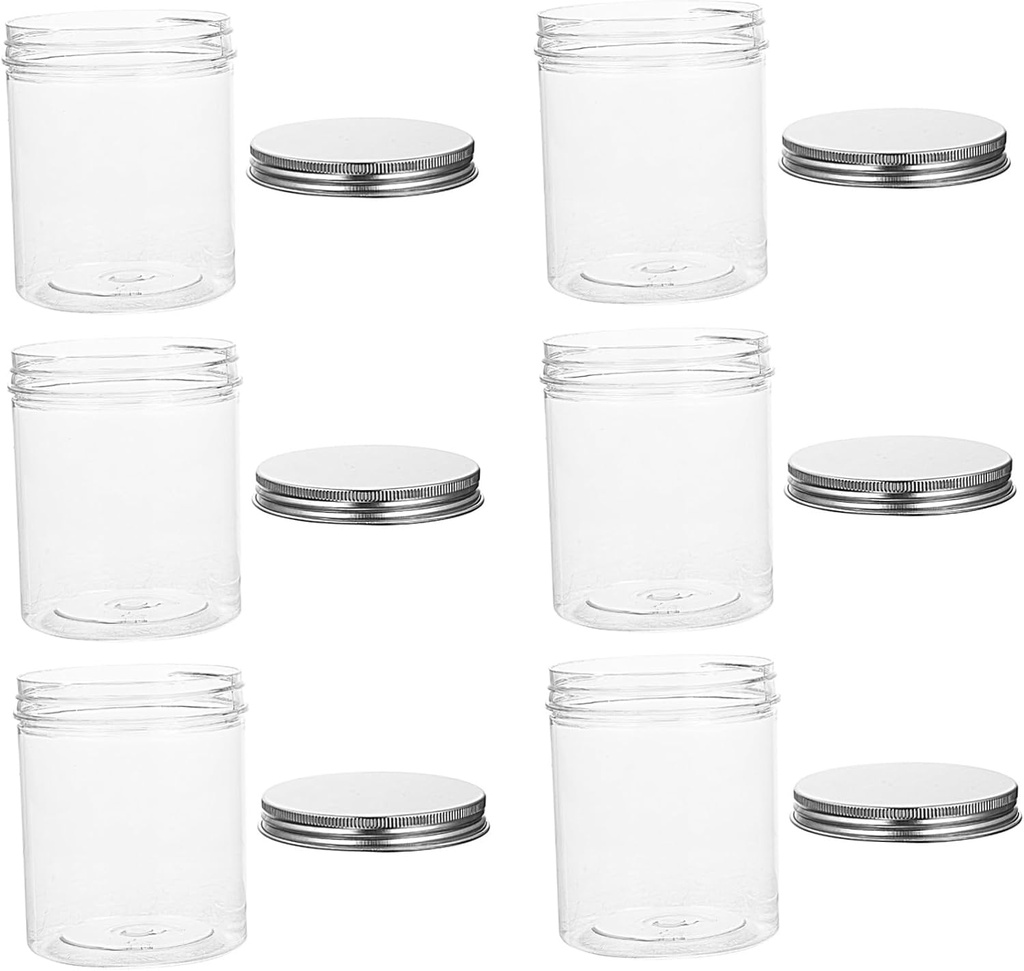 6pcs Transparent Cookie Jar Lid Airtight Storage Canister for Cookies Snacks and Candy for Home Organization and Baking