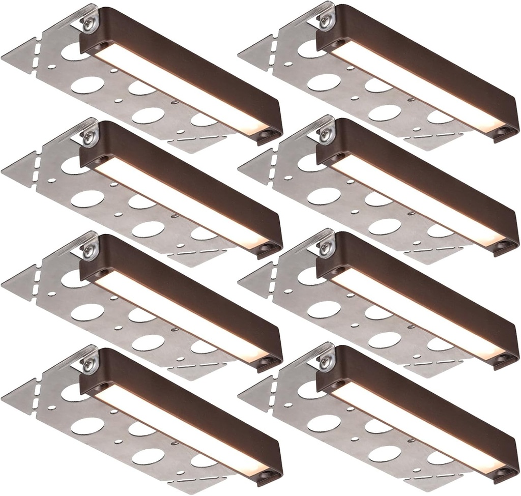 LEONLITE 8-Pack 7 Inch LED Hardscape Lighting, Update Retaining Wall Lights, LED Landscape Lighting, 12-24V AC/DC Paver Light Low Voltage, 3W/4W/5W Dimmable Outdoor Step Lights, 2700K Soft White, ETL