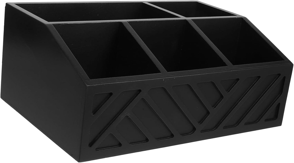 OUNONA Wooden Coffee Station Organizer Box Dividers Tea Bag and Sugar Packet Holder Compact Storage for Kitchen Countertop Rustic Home Decor