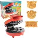 Daniel Tiger Neighborhood Waffle Maker Iron- Electric Nonstick Waffler Feat. 3D Mini Character Shaped Waffles Pancakes- Daniel Tiger, Katerina Kitty Cat & Trolley- Fun Breakfast for Kids - Great Gift