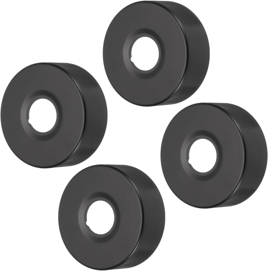 uxcell 4pcs Shower Arm Flange 80mm/3.1" OD Escutcheon Plate Stainless Steel Round Plumbing Cover Plates for 25mm/1" Dia Water Pipe Faucet Decoration, Black