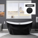 WOODBRIDGE 59" Acrylic Freestanding Bathtub Contemporary Soaking Tub, Black Acrylic(Matte Black Drain/Overflow),BTA1816-MB