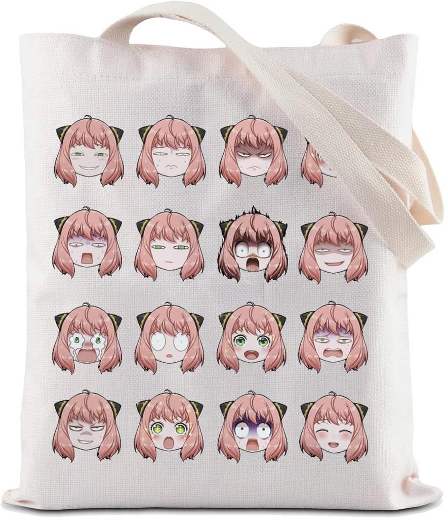 ZJXHPO Japanese Manga Tote Bag Anime Lover Gift Cartoon Lover Reusable Grocery Shopping Bag Anime Manga Shoulder Bag (AY Tote)