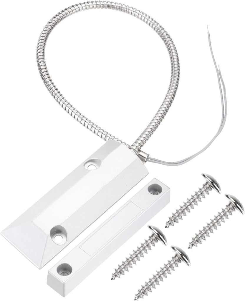 PATIKIL Rolling Door Alarm Contact Sensor,2Pcs 0~100V/0.5Amp Magnetic Reed Switch with 2 Wires for N.O. Home Garage Security Kit, Grey