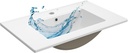 Bathroom Sink, Bathroom Counter Top 30" x 18", Rectangular Porcelain Ceramic Vanity Basin with Overflow, Single Sink Basin Vanity Top, Glossy White