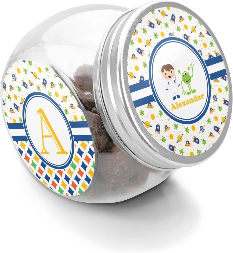 YouCustomizeIt Personalized Boy's Space Themed Puppy Treat Jar