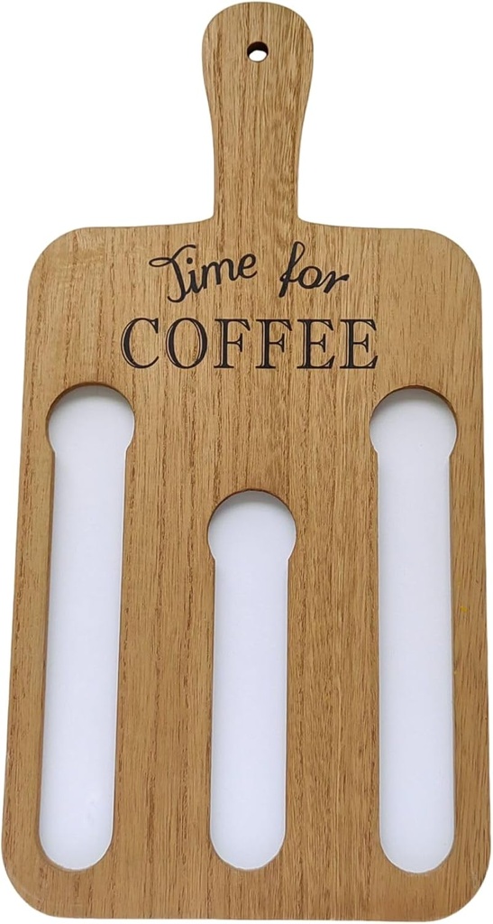 K Cups Holder,K Cup Carousel, Coffee Pods Storage Organizer Stand, Wooden Coffee Pod Wall Holder Rectangular Coffee Pod Storage Stand with Handle Espresso Coffee Pod Rack, Brown