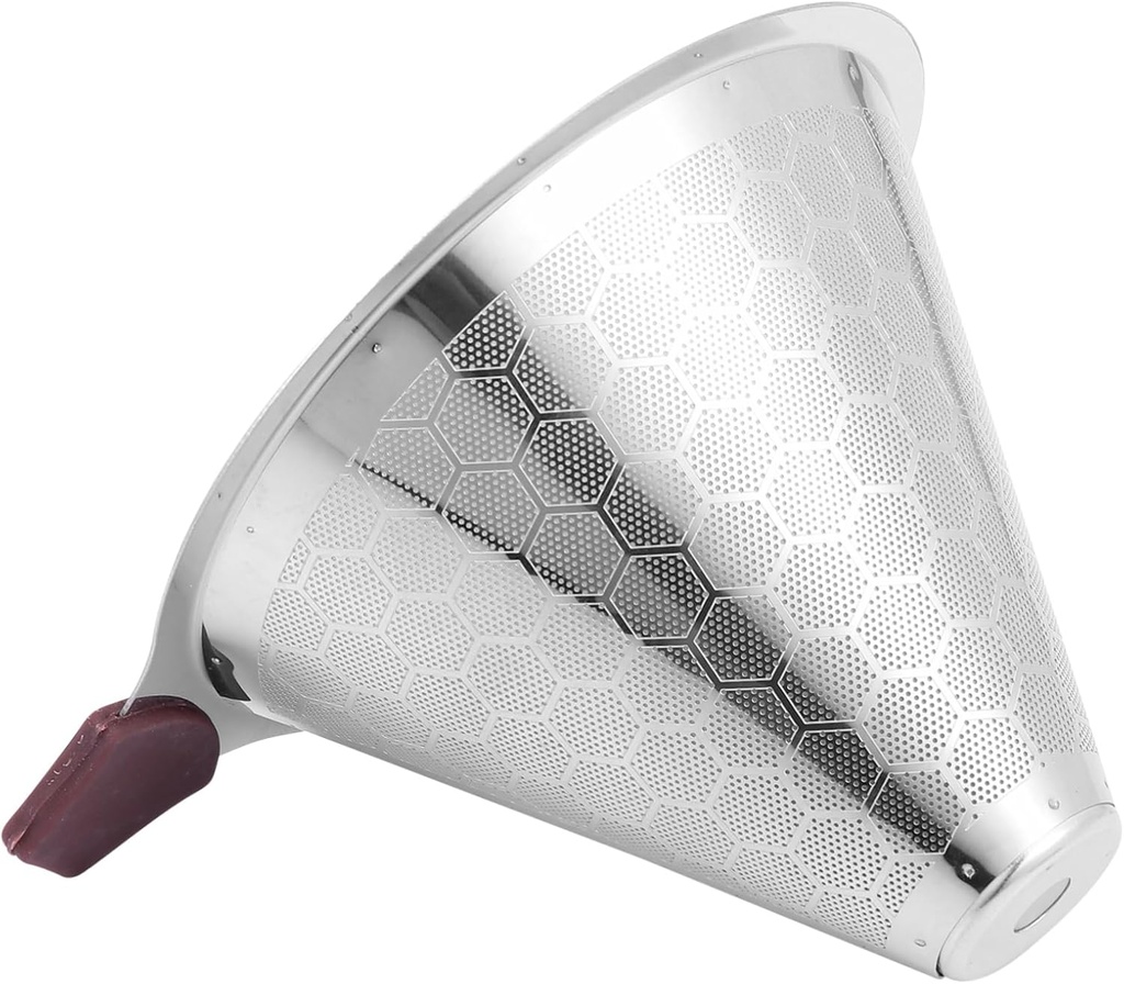 Angoily 1pc Reusable Stainless Filter Tea Dripper for Cups Easy to Clean Lightweight Design for Home Brewing Random Style