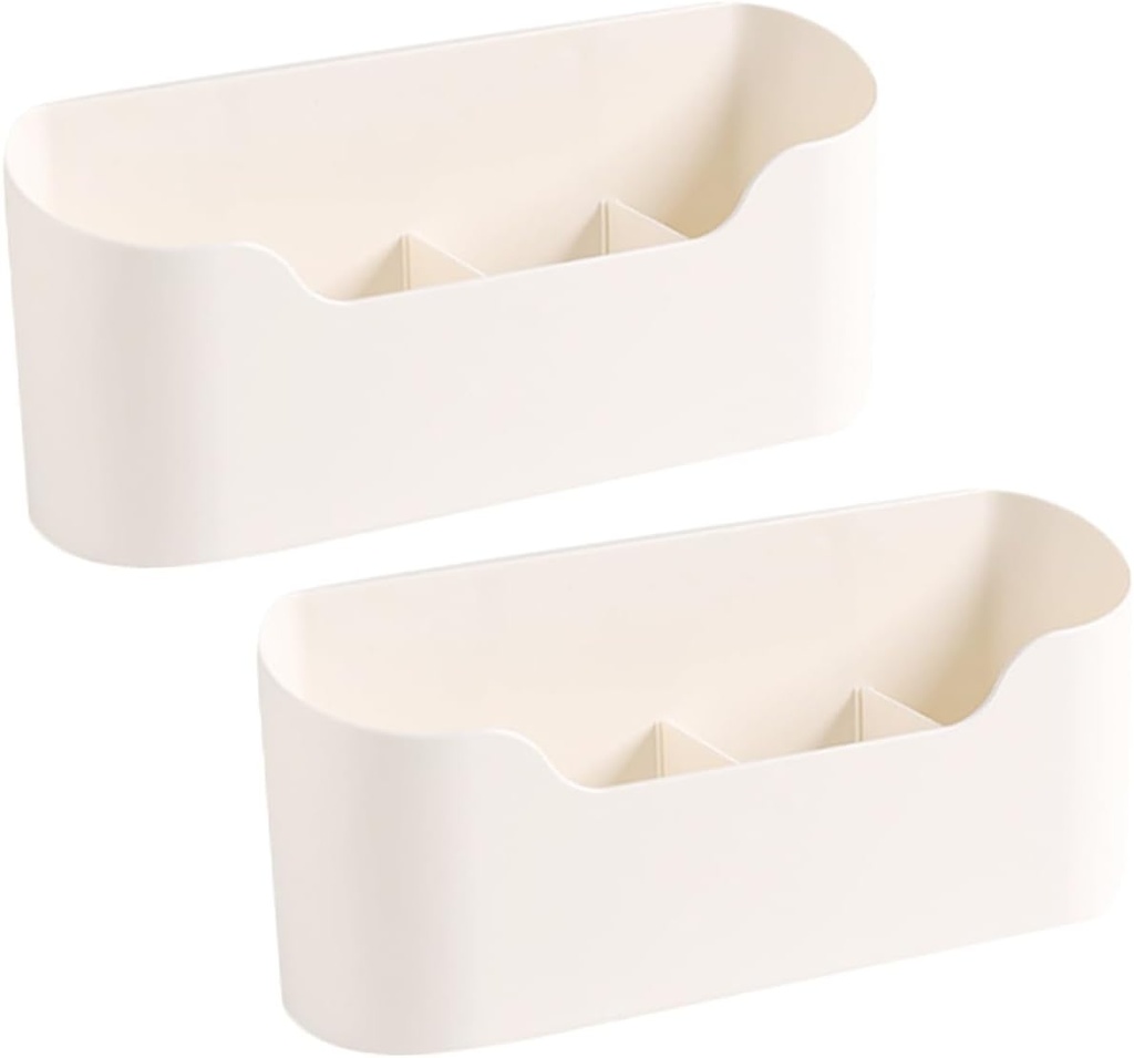 Ciieeo 2pcs Wall-Mounted Storage Box Detachable Organizer for Home Multi-Purpose Grid Compartment Storage Waterproof Hanging Basket for Bathroom and Kitchen