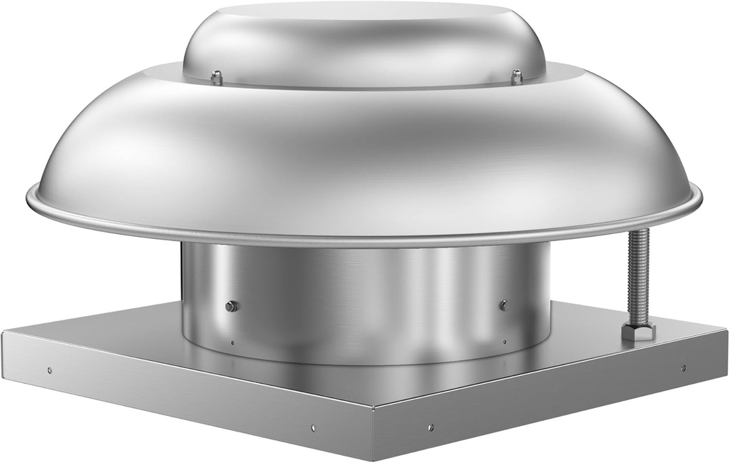 Roof Mounted Exhaust Fan Direct Drive Axial Downblast Exhaust Fan -21" Fan Base, 1/6 HP 1160 CFM 115 Volt Single Phase Motor