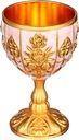 BESPORTBLE Vintage Cup Decorative Wine Chalice Goblet European Style Wine Glass Drinking Vessel Buddhist Sacrifice Cup Xmas Christmas King Queens Party Decoration Golden