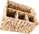 DECHOUS Chic Woven Storage Basket Silverware Outdoor Silverware Organizer Silver Holder Woven Cutlery Basket