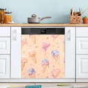 Dishwasher Magnet Cover Sweet Ice Cream Decorative Dishwasher Magnetic Sticker Refrigerator Wash Machine Door Magnets Covers Panel Decal for Home Kitchen,23x26in