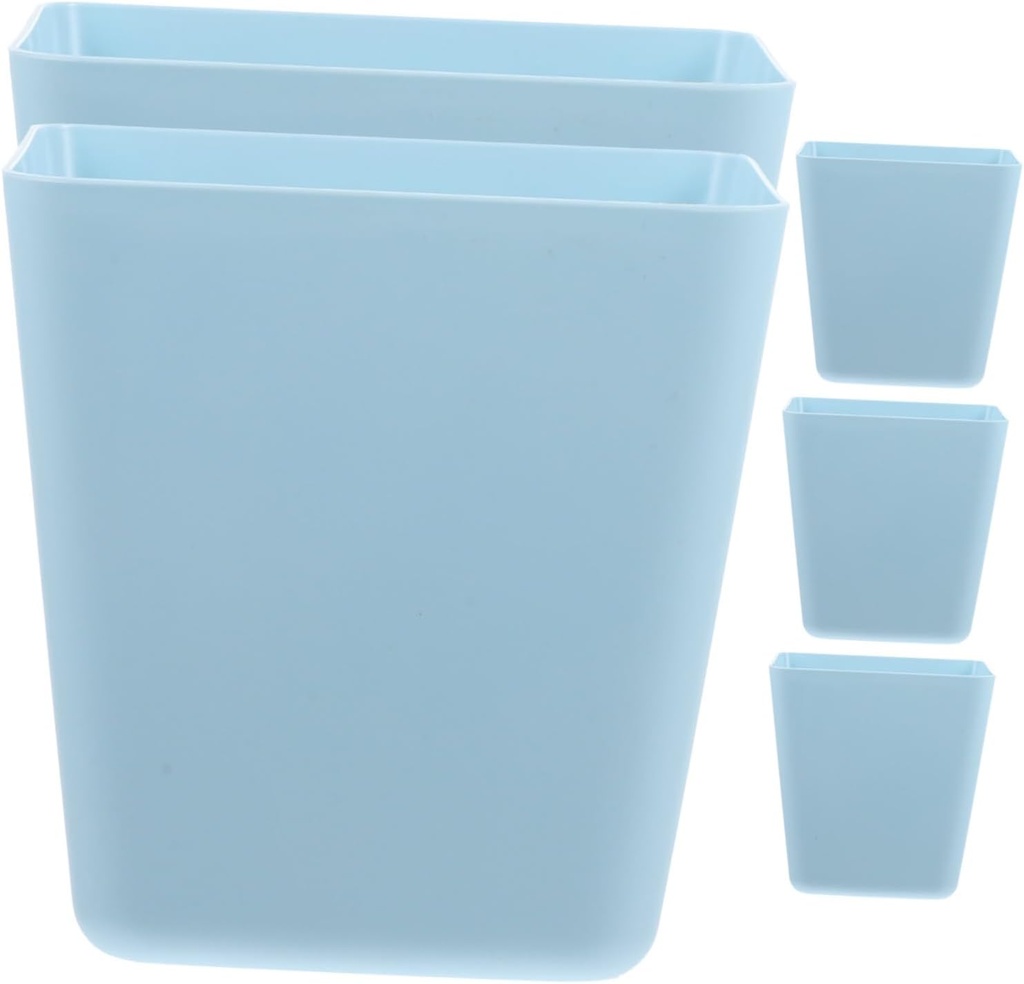 PRETYZOOM 5pcs Wall-mounted Storage Baskets Plastic Hanging Organizer for Utility Cart Kitchen and Home Use Stylish Blue Design for Remote and Pen Storage
