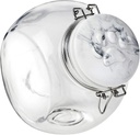 Amici Pet Marble Paw Jar Storage Canister, Clear Glass Body with Painted Ceramic Hermetic Lid, 72 fl oz
