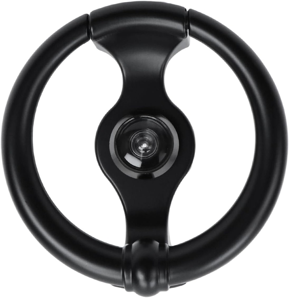 LC LICTOP Round Front Door Knocker with Peephole, 4.0x3.9 Inch, Zinc Alloy with Classic Matte Black Finish, Heavy Duty Decorative Gate Knocker