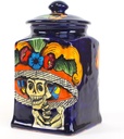 San Miguel Collection Vintage Catrina Kitchen Canister Large | Blue