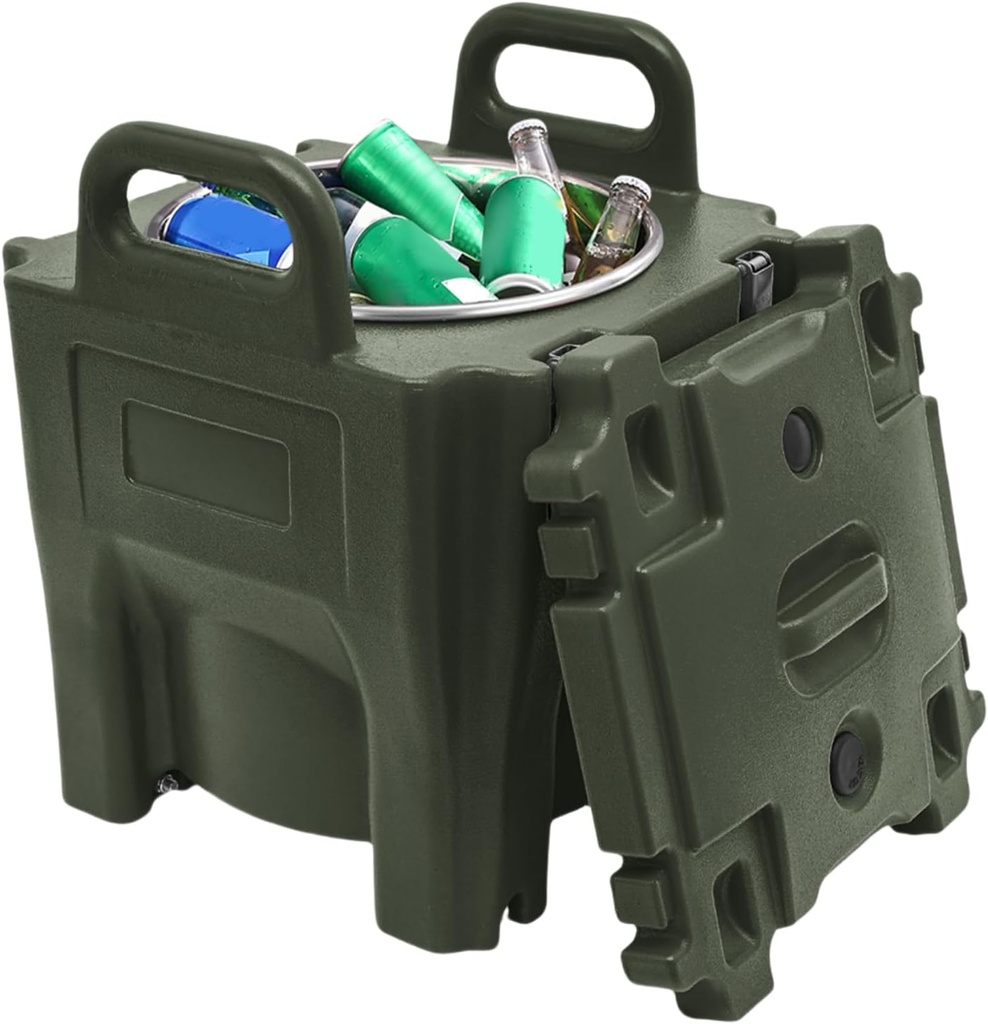 21qt Insulated Beverage Containers Portable Cold Hot Drink Container Stainless Steel Food Carrier Soup Warmer Pot, Large Capacity Soup Kettle Commercial Food Warmer (Green)