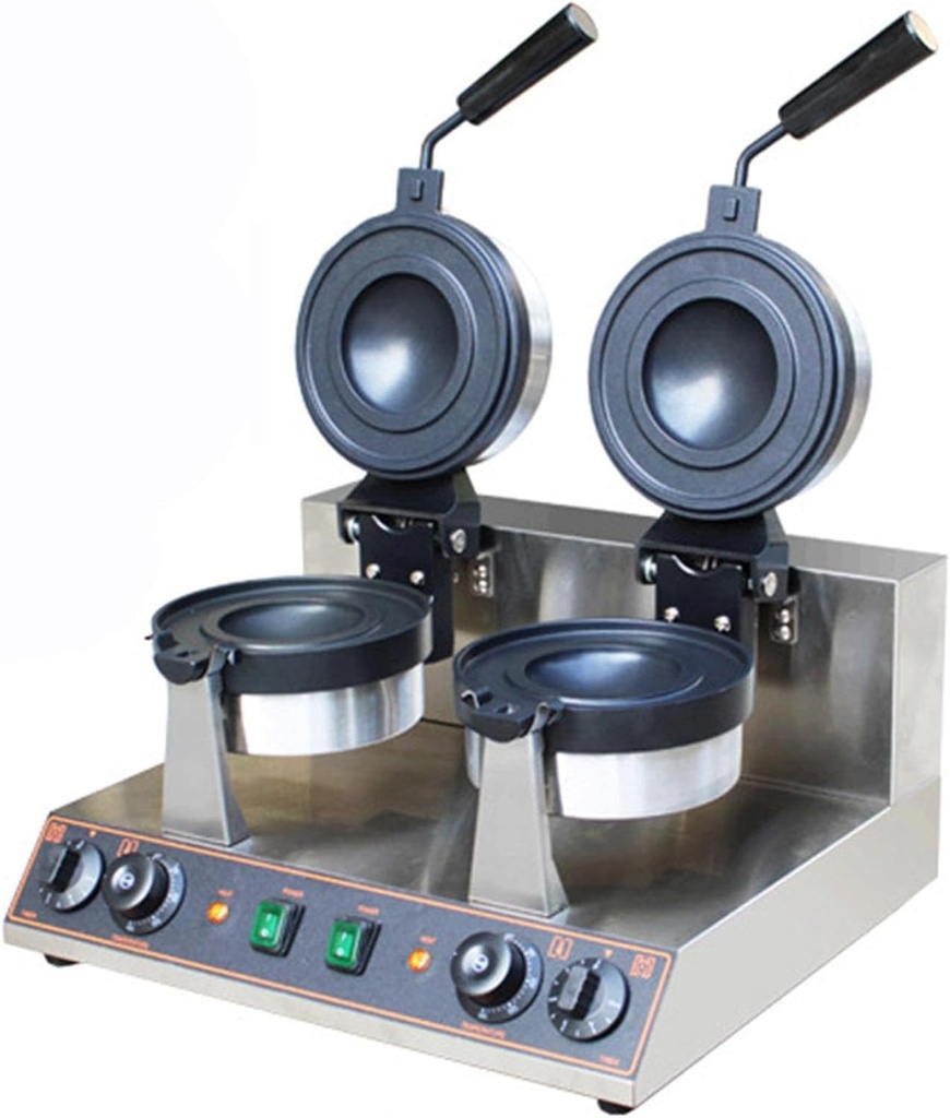 Ice Cream Waffle Maker,Electric Burger Maker Machine,Non-Stick Electric Panini Press,Hamburger Waffle Maker Sandwich Press,Dual-Sided Heating,For Household & Commercial Use