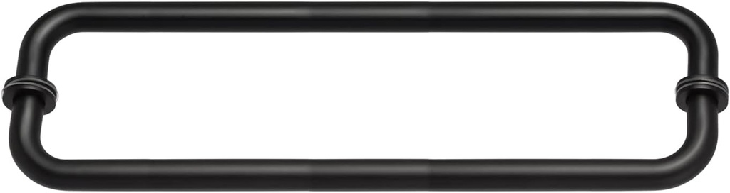 Stainless Steel 18inch Round Back to Back Shower Door Double Tower Bar Handle One Pair, Matt Black Finish BBTB1818-B
