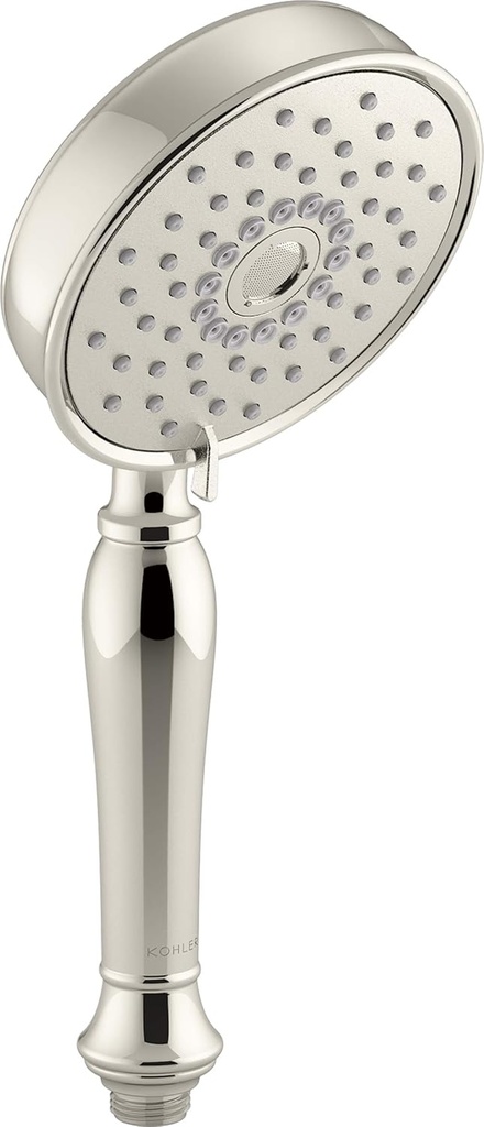 KOHLER 22163-SN Bancroft Multi-Function Handshower, Handheld Showerhead with 3 Spray Settings, 2.5 GPM, Vibrant Polished Nickel
