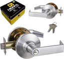 Storeroom Grade 1 Commercial Door Locks Heavy Duty Door Lever in Public Buildings, Non-Handed, UL 3 Hour Fire Rated, ADA Compliant, Brass Latch, 2-3/4''Backset, Satin Chrome 26D