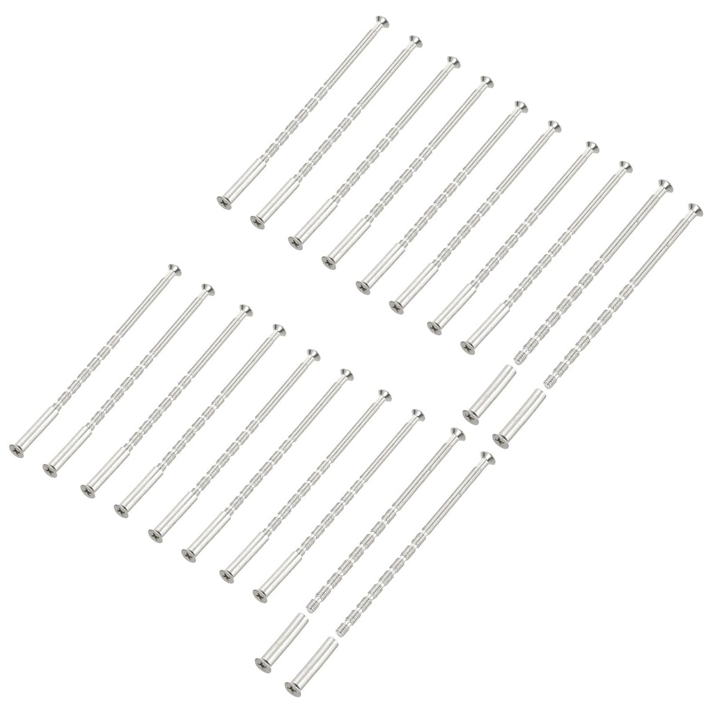 PATIKIL Door Handle Screws M4x100, 20 Set Cabinet Handle Break Away Screws for Drawer Pull with M4x25 Sleeve Slub Bolt for Door Lever Knob