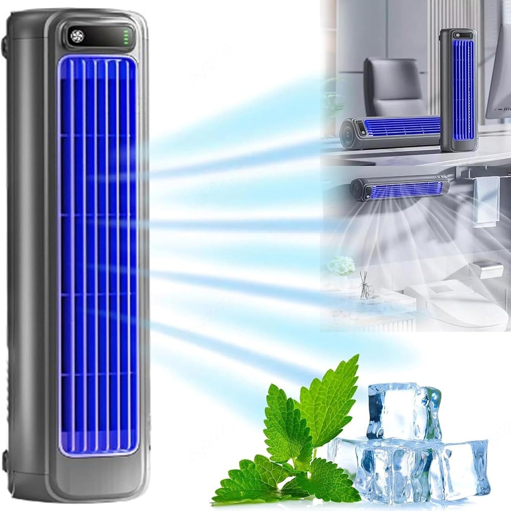 Outfany Cooling Aceair Conditioner, Portable Portable Air Conditioner Quiet, 3 Wind Speeds, Room Air Conditioner Units USB Charging, 24h Long-Lasting Battery Life -0203,darkgray-25