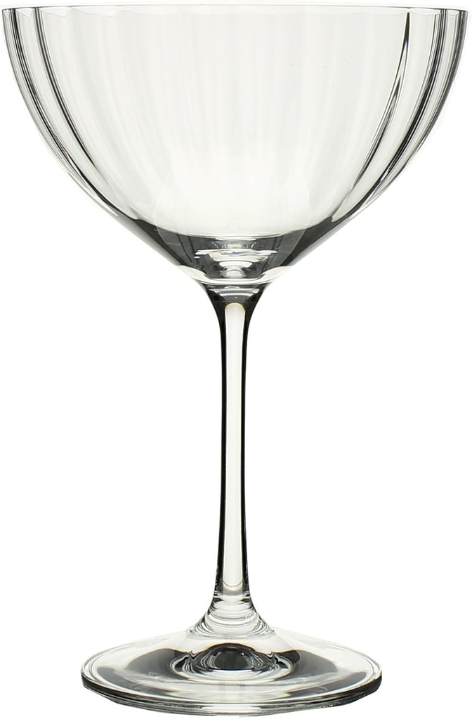 David Shaw BC722-340 Bohemia Waterfall Cocktail Coupe Glass, Set of 6, 340ml/12 oz
