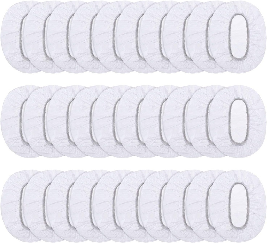 Lvcky 100 Pack Clear Disposable Ear Protectors Waterproof Ear Covers for Hair Dye, Shower, Bathing