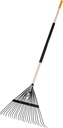 True Temper Steel Tine Leaf Rake with Hardwood/Steel Handle for Lawns, Gardening, and Dethatching, 22 Tines, Black