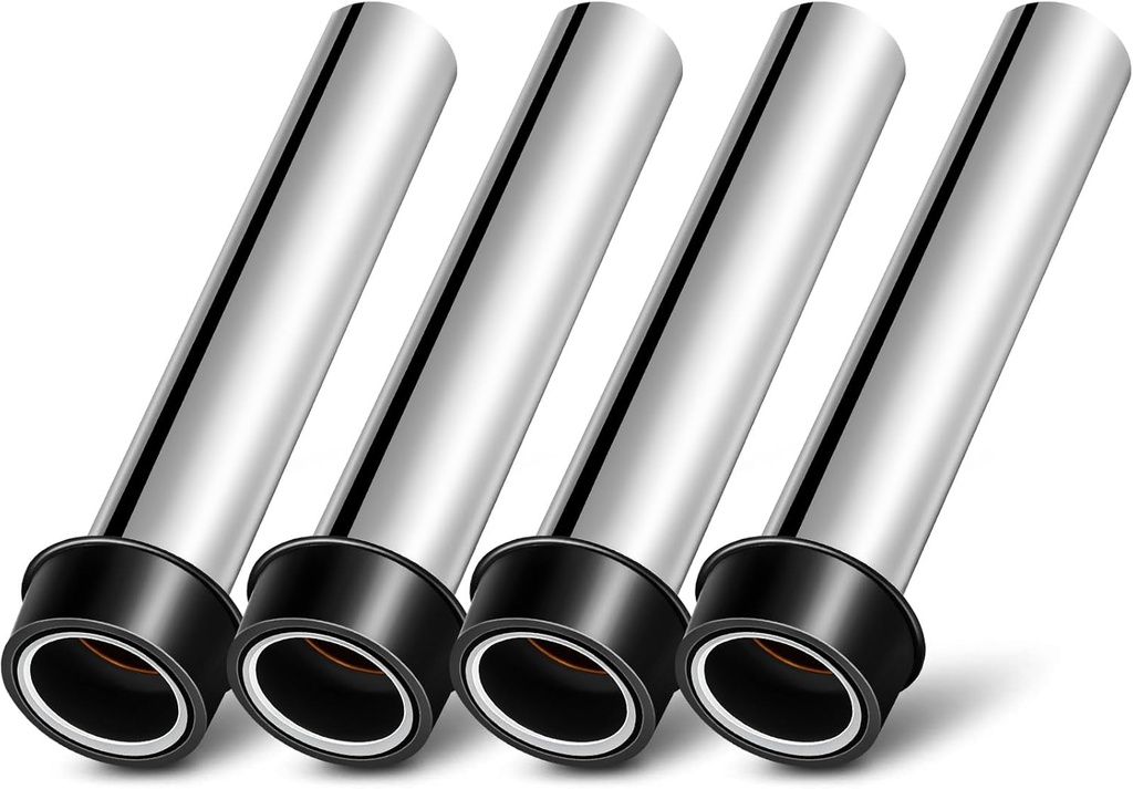 Tatuo 4 Pcs Bar Sink Overflow Pipe 7.48 Inches High Brass Metal Sink Strainer Pipe Dip Overflow Tube Bar Dip Stopper Bathroom Tube Fittings for 1.75 Inch Drains
