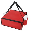 Bodaon Pizza Bags for Delivery with 4 Cup Holder, Insulated Food Delivery Bag, Doordash Bag, Uber Eats, 20" x 20" x 14" Pizza Warmer Bags Insulated, Delivery Driver Essentials, Red