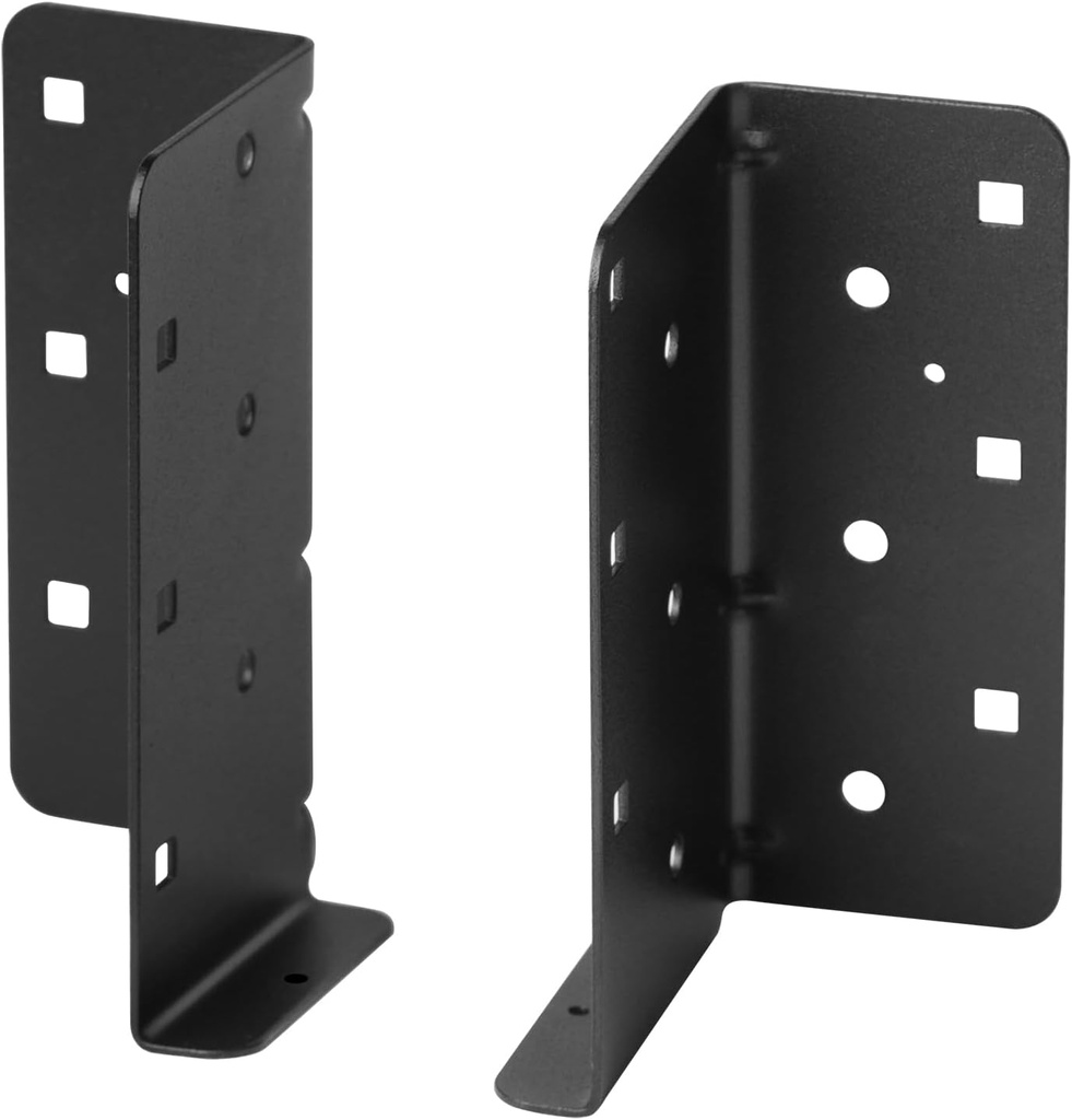 2 Pairs Black Split Joist Hanger for 2 x 6 Lumber,16 Gauge Face-Mount Joist Bracket, Powder Coating