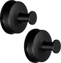 JOMOLA 2PCS Stainless Steel Suction Cup Hook Bathroom Towel Holder Utility Shower Hooks Hanger for Towel Storage Kitchen Utensil Vacuum Suction Cup Hooks, Matte Black