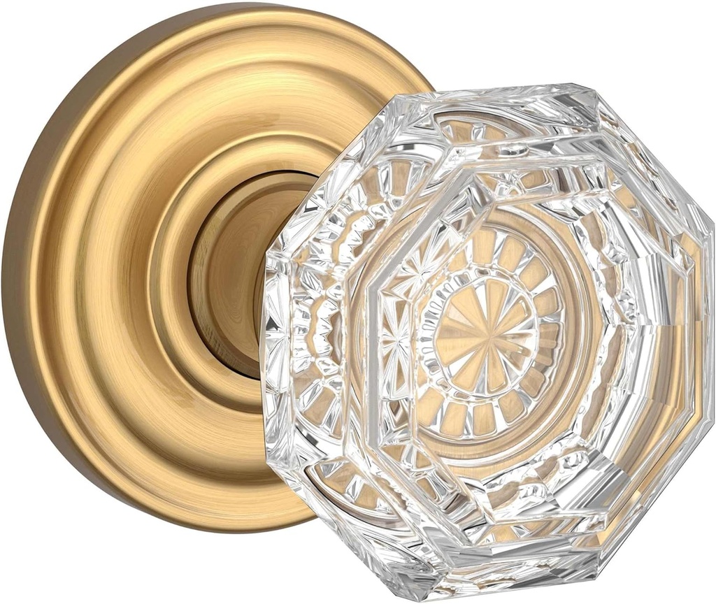 Baldwin FDCRYTRR044 FD.CRY.TRR Crystal Non-Turning Two-Sided Dummy Door Knob Set with Round Rose