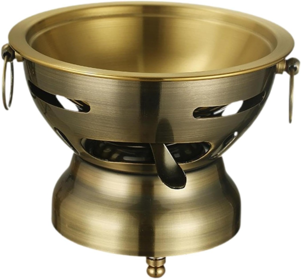 Shabu Hot Pot Buffet Cookware Stainless Steel Stew Pot Ramen Pot Warming Plate for Gatherings, copper