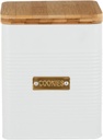 Typhoon Otto Square Canister | White with Wooden Lid - (2.8-Quart Square Cookie Jar)