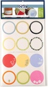 RSVP International Mason Canning Labels Gift & Storage Stickers for Jam & Jelly Jars, Bottles, Cookie Tins, Round & Square, Set/48, Assorted Colors/Patterns