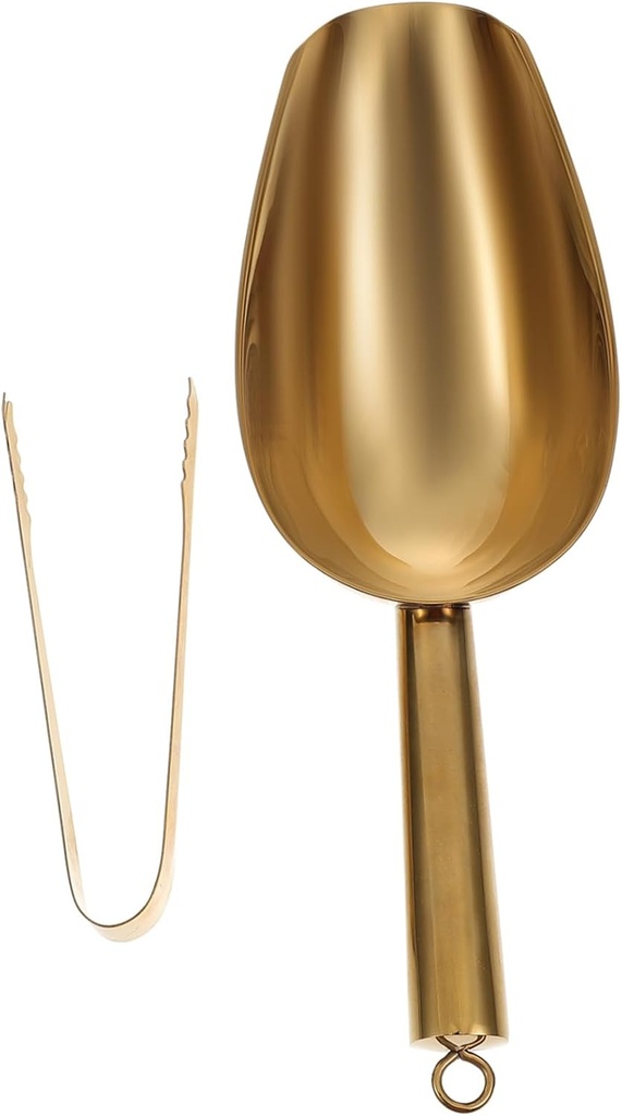 Cabilock Stainless Steel Ice Scoop and Tongs Ice Clamp for Freezer Tongs Scoop Skimmer