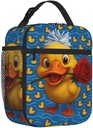 Duck Lunch Box for women men Adults,Funny duck Lunch Bag Cooler Tote Reusable Insulated Lunch Bag Container for Office Picnic Travel Work (Yellow duck)