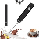 Rechargeable Milk Frother Handheld 3 Speed Adjustable, Electric Whisk Foam Maker, Handheld Drink Mixer, Mini Frother Wand with Stainless Steel Whisk for Coffee, Lattes, Cappuccinos, with Storage Cover