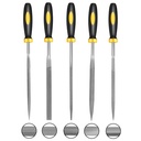 Small Hand Files Set for Detail and Precise Work, Hardened Alloy Strength Steel File Tools Includes Square,Equaling,Round,Flat Warding,Triangle