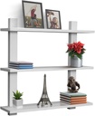 Sorbus Bathroom Shelves - 3-Tier Wall Mounted Floating Shelves for Books, Trophies, Wall Decor, Kitchen, Living Room & Bathroom Decor - Decorative Hanging Display Over the Toilet Storage Shelf - White