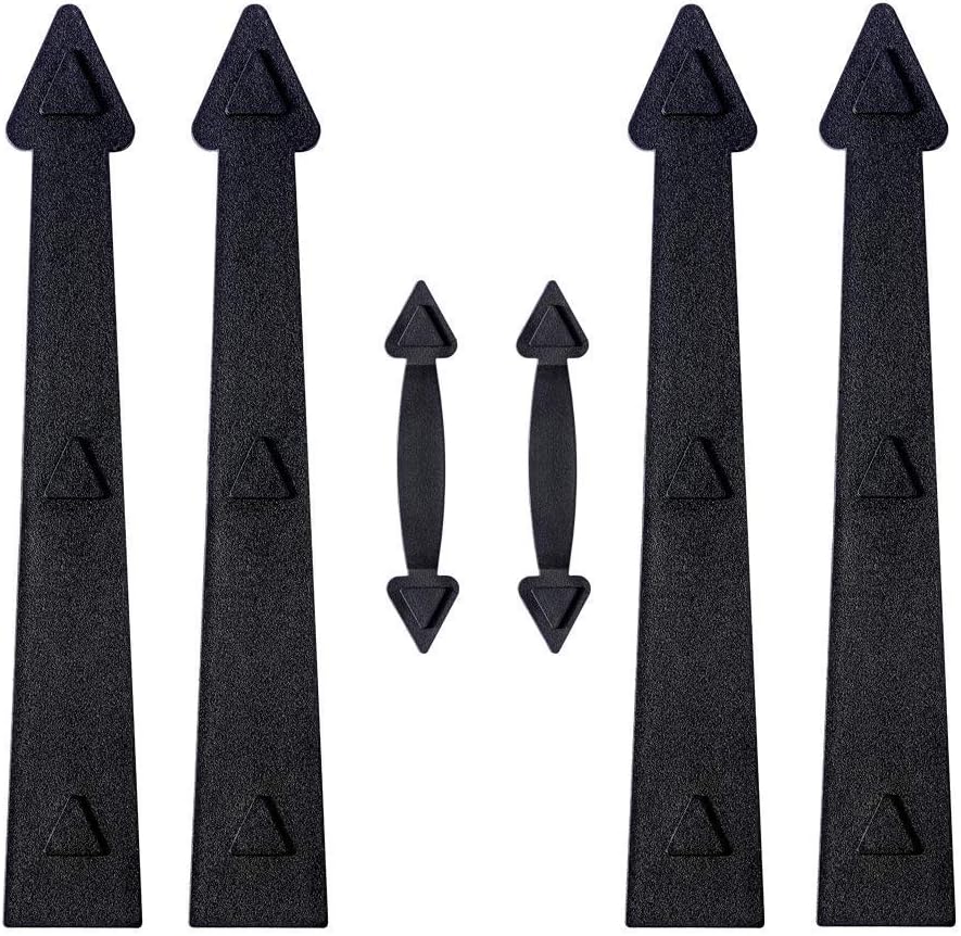 skysen Magnetic Garage Door Decorative Faux Hinges Handles Accents Hardware Kit Black(cxckls)