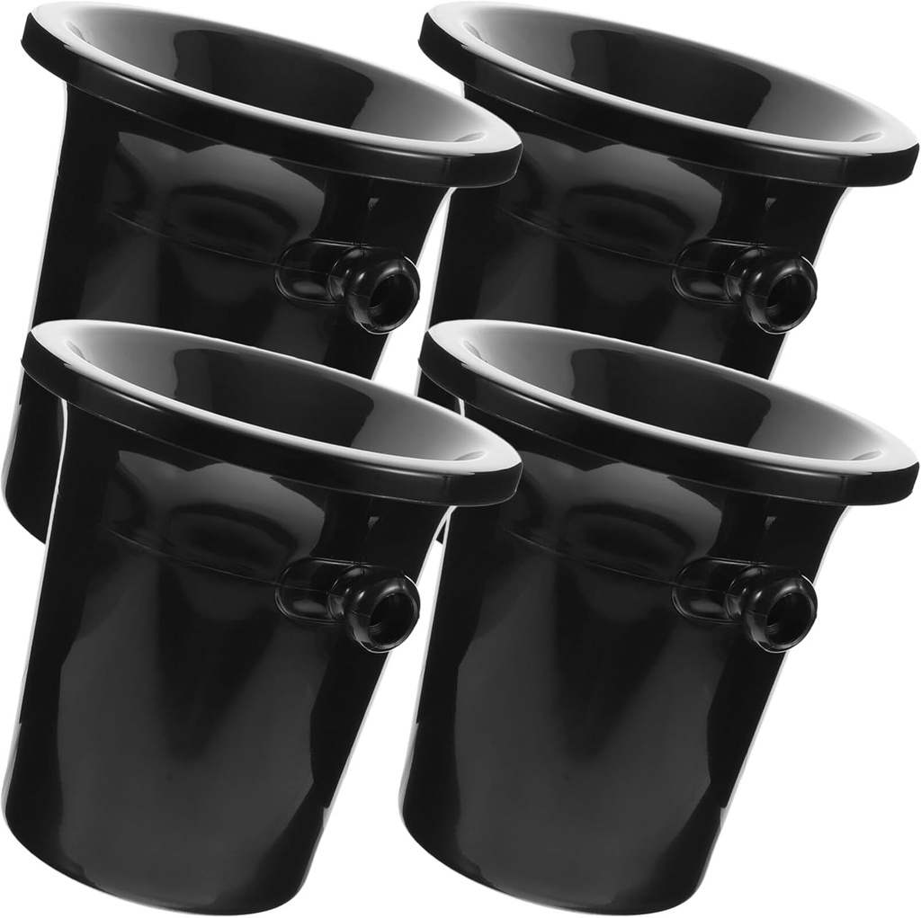 VOSAREA 4pcs Wine Spittoon Wine Tasting Bucket Wine Dump Buckets Spit Wine Barrels Black Ice Bucket with Handles Beverage Tub Wine Tasting Accessories for Wine Beer
