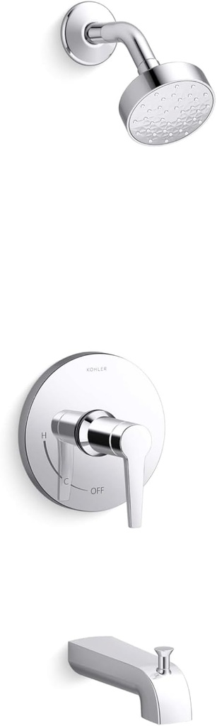 Kohler K-TS97074-4Y-CP Pitch Rite-Temp Bath and Shower Trim Kit, 2.5 GPM, Polished Chrome