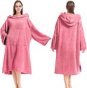 Surf Poncho Changing Robe, Super Soft Swimming Poncho Changing Towel with Pocket and Hood for Outdoor Indoor (Pink)