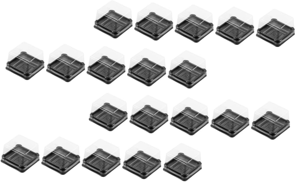 VALICLUD 150 Pcs Transparent Square Bakery Dessert Boxes for Moon Cakes Egg Yolk Pastries Stable Base Compact Wrapping Containers for Small Cakes and Biscuits